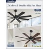 Fanbulous 62 Inch Ceiling Fans No Light with Remote, Modern
