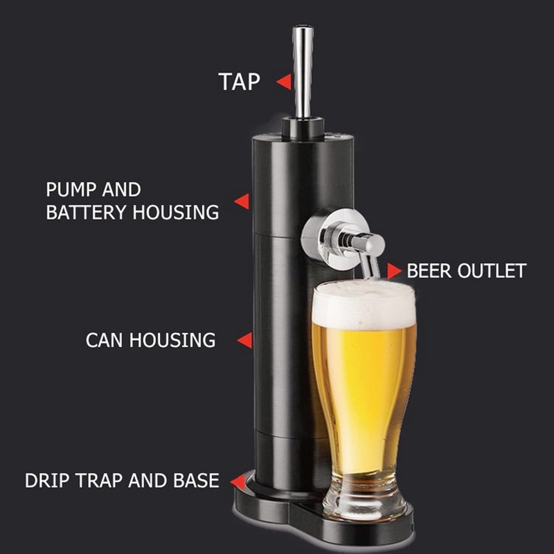 Draft Pour Beer Dispenser,Canned Beer Draft System,Beer Foam Maker,Mini Kegerator,Beer