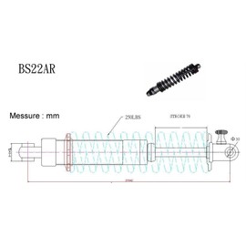 10.9" 280mm Fastace Bs-22ar/bda01ar Rear Shock 250 Lb/in