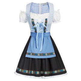 Kate Kasin Women's German Bavarian Beer Wench Costume Maid Outfit Oktoberfest Waitress Dirndl Dress
