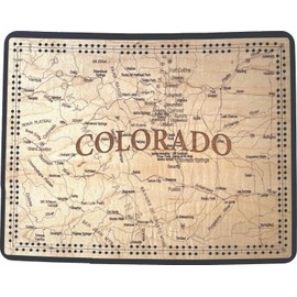 Colorado, Rocky Mountains Colorado Shaped Road Map Cribbage Board
