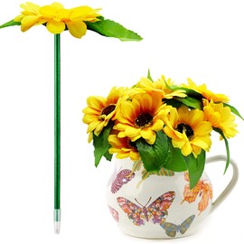 Wieat Novelty Sunflower Pens, 15 Pieces Cute Pens Kawaii Stationery Set Cute Flowers Pens, Fun Pens, Writing Pen, Gel Rollerball Pens, Cute Pen Set for Kids Girls Children Students Woman Presents