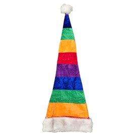 Ciffre Large XXL Long Christmas Hat Santa Hat Rainbow Colourful Blue Black Red White Santa Hat Many Colours, Rainbow multi-coloured