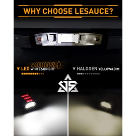 LESAUCE Red OLED Neon Tube LED License Plate Lights Tag Lights Assembly Replacement for Chevy Silverado GMC Sierra 1500 2500 3500 Tahoe Suburban Escalade Yukon XL, 2PCS