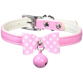 ONS Fresh Color Ribbon Bell with M Peach (Cats and Ultra-Small Dog Collars)