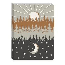 Punch Studio Molly & Rex Camping Icons Sun/Moon, Softcover Guided Journal, 208 Pages (32595)