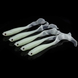 5pcs Soft Fishing Lure Baits, 3D Artificial Simulation Jelly Lifelike Tackle Tool Baits(luminous)