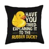 Funny Programmer - Rubber Duck Debugging Throw Pillow