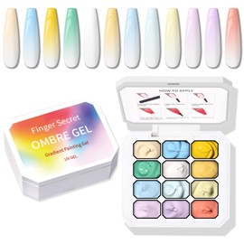 Karroy Sponge Pat Paint Nail Gel, Ombre Nails Gradient Gel Nail Blush Blooming Aura Nails Drawing Stripper Floral Painting DIY Nail Art, No Wipe, UV/LED Curing (12 Colors A)