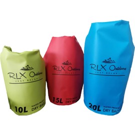 RLX Outdoors Waterproof Dry Bag, 500D PVC, Abrasion Resistant with Shoulder Straps (Red, 15 Liter)
