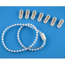 EveryHome Roller Blind and Roman Shade Blind Beaded Chain Cord White Plastic Roller Blind Chain Repair (10M)