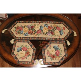 Tache 13 x 90 Inch Floral Country Rustic Morning Awakening Woven Tapestry Table Runner