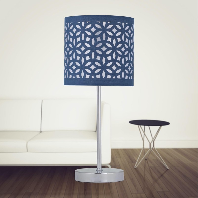 firstchoicelighting Set of 2 Navy Blue Table Lamp Shades, Lampshades