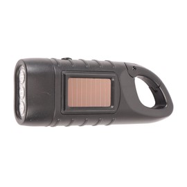 Hand Crank Solar Powered Rechargeable Flashlight Mini Solar Flashlight for Outdoor Camping Emergency Black
