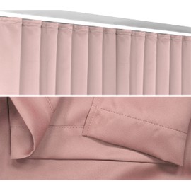 BEAUTEX Opaque Blackout Curtain with Ruffle Tape U-Band, Darkening, Choice of Sizes and Colours, Width 140 cm, Height 175 cm, Dusky Pink