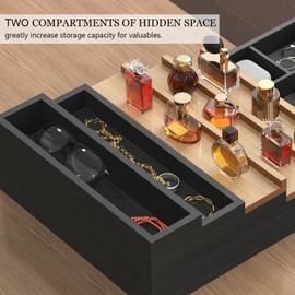 Zalida Wooden Cologne Organizer for Men 5 Tier of Perfume Display Holder of Drawer & 2 Hidden Compartments Larger Storage Space Mens Perfume Organizer Shelf Stand,Gift for Man (5T-Black Walnut)