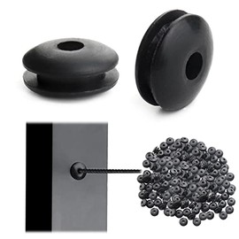 Muzata 250Pack Black Cable Railing Kit 1/8" 5/32”Wheel Protective Protector Sleeves Silicone Washer Insert Plug for Metal Posts PT1 Wire Rope Rubber Deck Balcony CB29, CP3