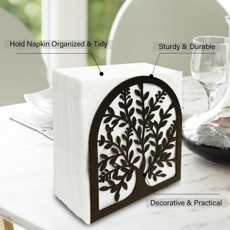 Fobule Napkin Holder for Tables, Tree of Life Design Modern