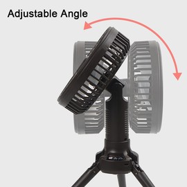 Camping Fans for Tents 10400mAh USB Rechargeable Battery Operated Fans with LED Lantern Folding Tripod Cordless Portable Fan for Desk Fishing Office Home Outdoor 170°Auto Rotation