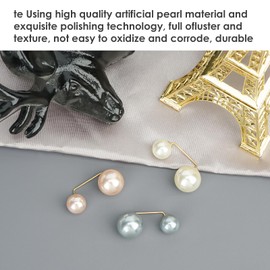 SHIDOW 6PCS Pearl Brooch, Anti-Exposure Neckline Safety Pins, Decoration Pins for Clothing Sweater, for Shawl, Dress, Skirt, Collar DIY Wedding Decorations（2PC White+ 2PC Grey+ 2PC Gold ）, Gemstone,