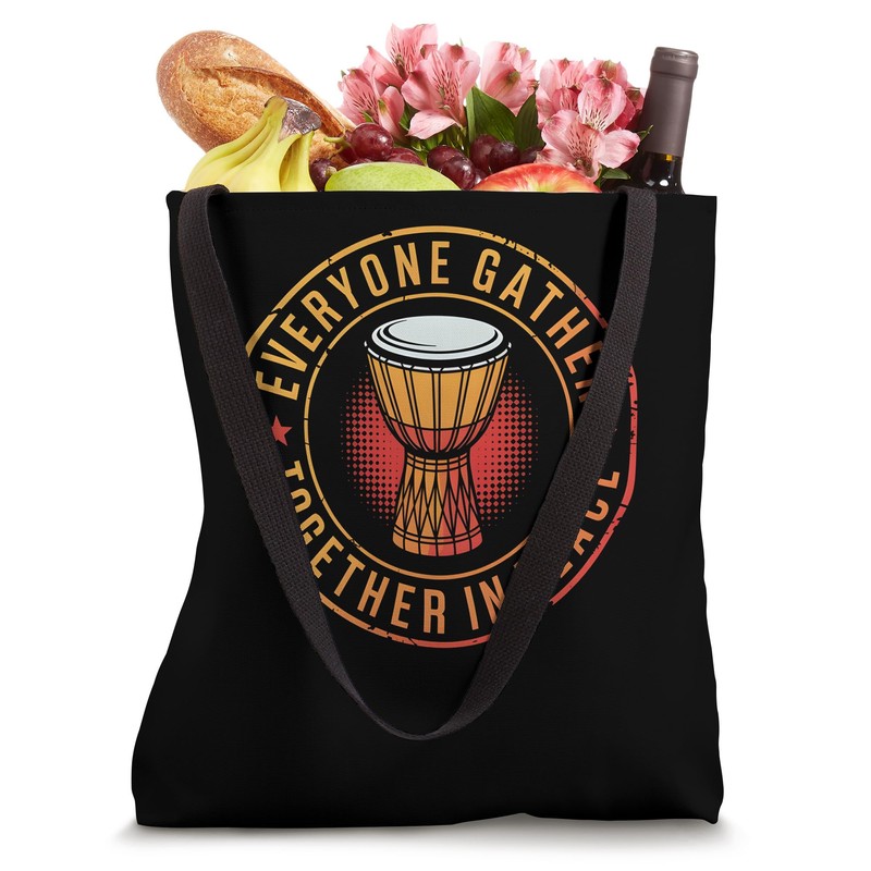 Everyone Gather Together In Peace Djembe Drum Tote Bag