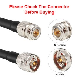 XRDS -RF 50ft N Male to N Female Cable, 50 ohm KMR240 Low Loss N Connector Coax Extension Cable Jumper for WiFi/Ham Radio Antenna, Signal Booster, Router, Amplifier