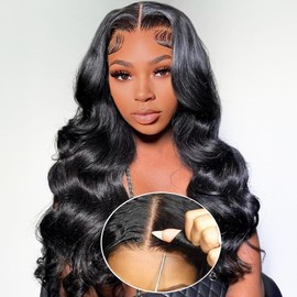 Wear and Go Glueless Wigs Human Hair Pre Plucked Pre Cut for Beginners Body Wave Lace Front Wig Human Hair 150% Density 4x4 Lace Closure Wigs Real Hair Wig for Women 24 Inches