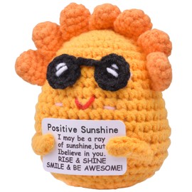 Mwmoeen Pocket Hug Positive Animals Buffalo Sun Lazy, Positive Creative Knitting Wool Animals, Emotional Support Gifts Party Decoration Family Friends Gift Girlfriend Gift