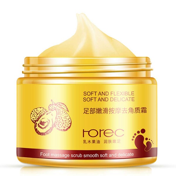ROREC Foot Care Herbal Massage Scrub-Exfoliating Cream Cleansing Delicate Feet Skin Shea Oil Natural Extracts180g