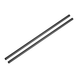 sourcing map Reusable Metal Straws 2Pcs, Stainless Steel Straight Drinking Straw 10.5" Long Suitable for Milk Shake Beverage Juice - Black