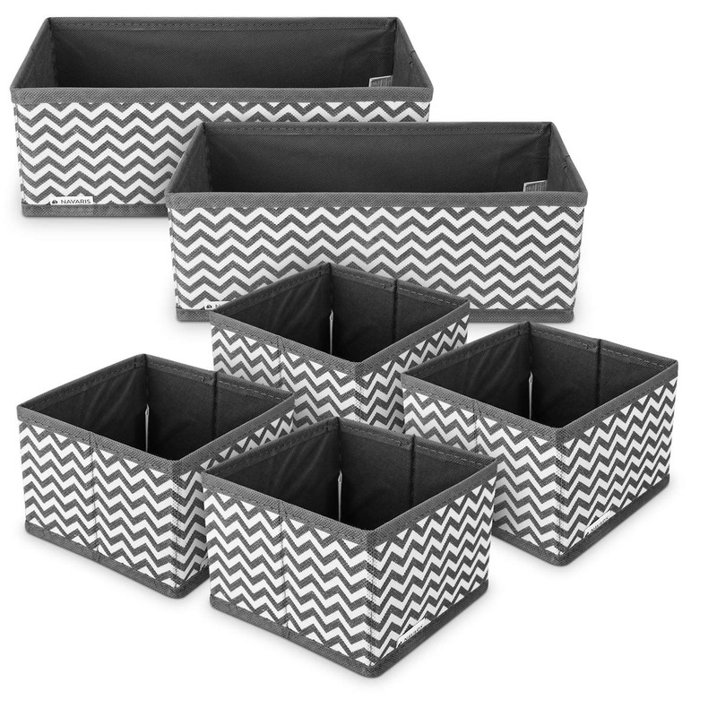 Navaris Storage Boxes Organiser Fabric Boxes – 6 Pieces in