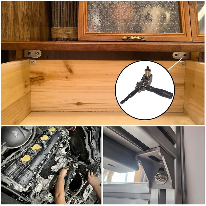 SeonFook 90 Degree Right Angle Drill Adapter with 1/4" Hex