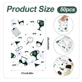 BOXOB 50pcs Golf Gift Bags, Golf Themed Party Decorations Candy Goodie Bags for Men Women Birthday Sports Events Party Favor Supplies
