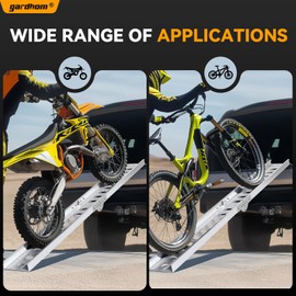 gardhom Folding Motorcycle Ramp Dirt Bike Ramp Aluminum Motorcycle Carrier Mount 440 lbs Capacity Motorcycle Loading Ramps for Car Tailgat Pickups Trucks