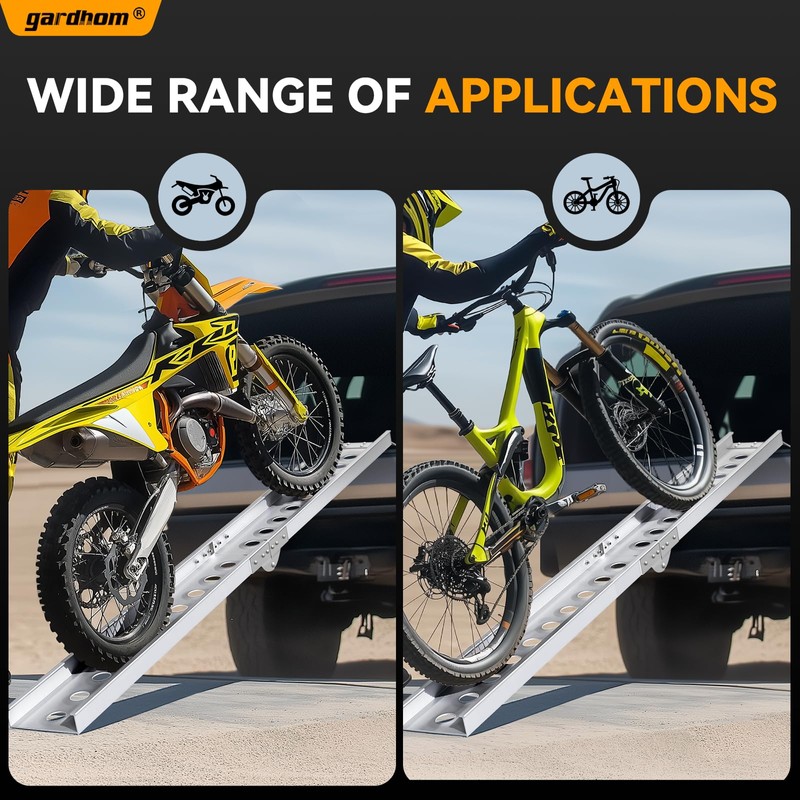 gardhom Folding Motorcycle Ramp Dirt Bike Ramp Aluminum Motorcycle Carrier