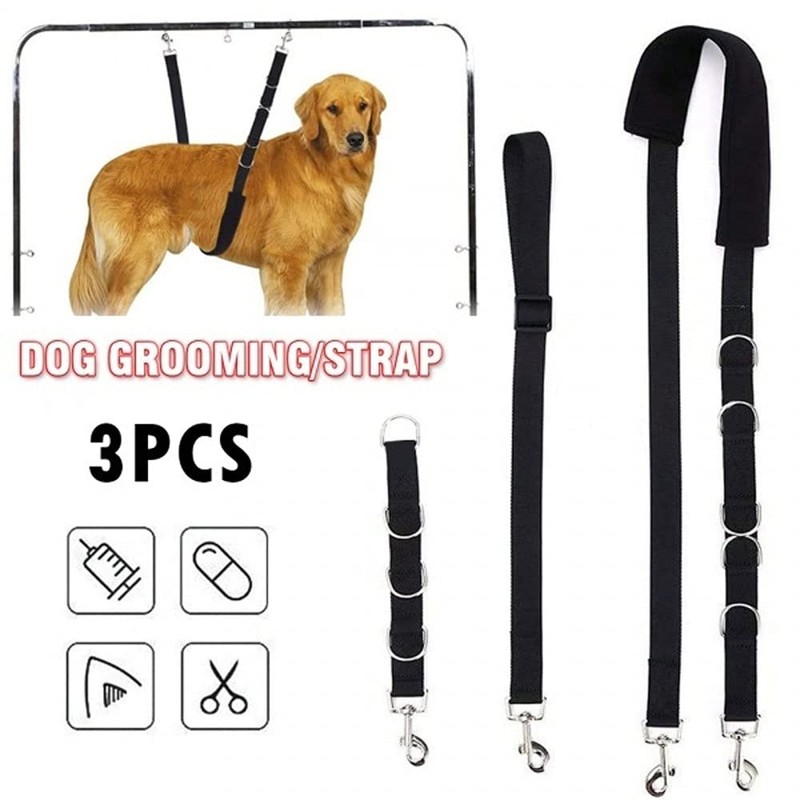 Pet care restraint belly belt, adjustable bath restraint loop, dog