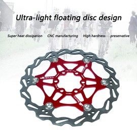 Newgoal Bicycle Disc Brake Disc, Bicycle Brake Disc Mountain Bike Floating Brake Disc Center Lock Bicycle Accessories (Red 203mm)