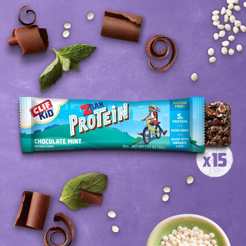 CLIF Kid Zbar Protein - Chocolate Mint - Crispy Whole