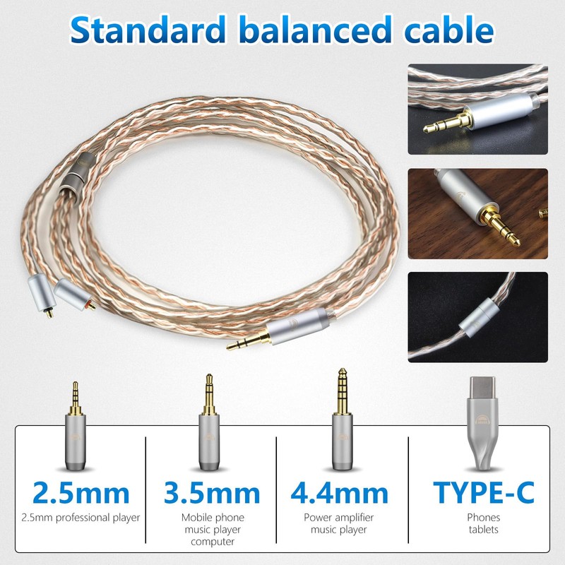 okcsc IPX to 3.5MM 4 Core Upgraded Replacement Headphone Cable