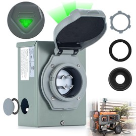 BOYISEN 30 Amp Generator Inlet Box, Pre-Drilled NEMA L14-30P Power Inlet Box with LED Indicator for 4-Prong Generator Cord, 125/250V 7500W 30a Power Inlet Box, Weatherproof for Outdoor Use, ETL Listed