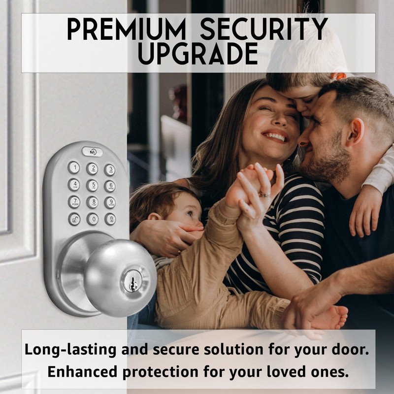 MiLocks TKK-02SN Tkk-Sn Digital Door Knob Lock with Electronic Keypad,