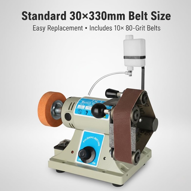 110V Wet Mini Belt Sander, 2.5A Variable Speed 0–10,000 RPM,