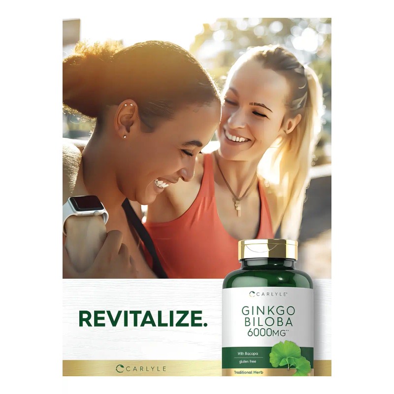 Ginkgo Biloba 6000 mg Alta Potencia | 120 Cápsulas para
