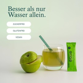 EQUA RECHARGE TONIC - Zuckerfreies Elektrolyt Pulver Getränk mit Magnesium und Antioxidantien - 20 Praktische Einzelpulverpackungen - Vegan, Glutenfrei (Grüner Apfel)