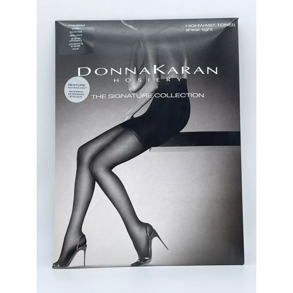 Donna Karan Hosiery, Small, Black, DKF001, Sheer Tight High-Waist Toner