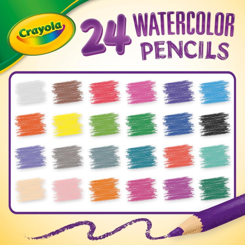 Crayola Watercolor Colored Pencils (24ct), Watercolor Paint Alternative, Watercolor Pencil