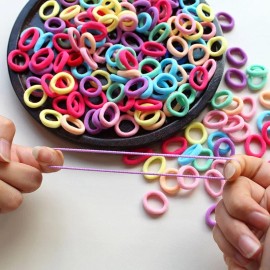 Ligas para el cabello niñas 100PCS Colorful Basic Nylon Ealstic Hair Ties for Girls Children Ponytail Hold S