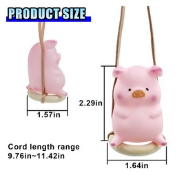 Swinging Pig Car Hanging Ornament for Rearview Mirror - Cute Piggy Pendant Car Rear View Mirror Charm - Auto Interior Decoration Accessories for Women Men (Pink Pig)