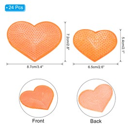 PATIKIL Sequin Heart Iron on Patches, 28 Pcs Sew on Applique Patch Embroidery Sequin Glitter Patches for DIY Shoes Clothes Hats Backpacks Costume, Orange