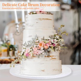 Anscher ANSCHER 9 Packs Round Cake Drums 10 Inch, Greaseproof White10 Inch Cake Drums Cake Base, Cardboard Cake Boards for Presenting Heavy/Tall Tiered Cakes, Base para Pastel